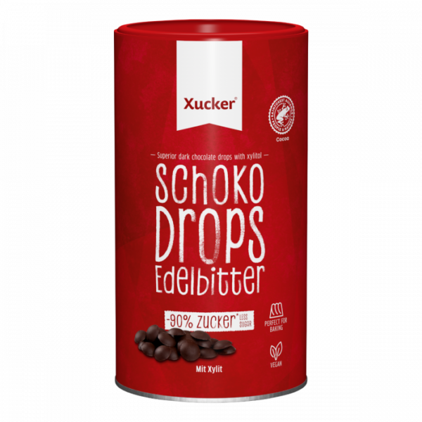 Xucker Chocolate Drops tmavá čokoláda 750 g horká čokoláda