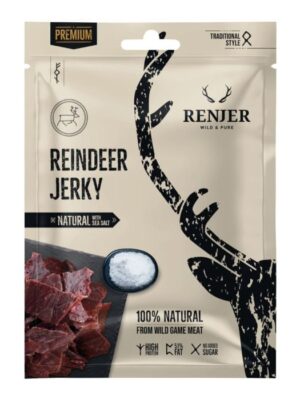 Renjer Sušené sobie mäso Reindeer Jerky 15 x 25 g morská soľ