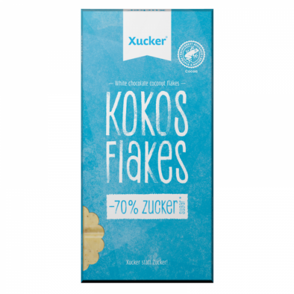 Xucker Biela čokoláda Kokos & Vločky 10 x 80 g Xucker Biela čokoláda Kokos & Vločky 10 x 80 g