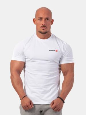 NEBBIA Pánske tričko Minimalist Logo biele  XXL