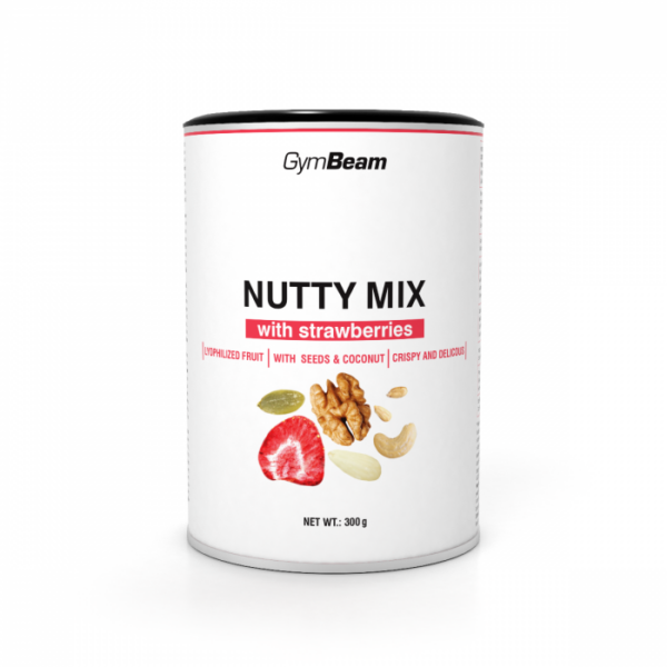 GymBeam Nutty Mix s jahodami 10 x 300 g