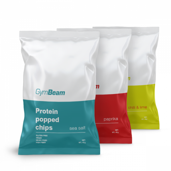 GymBeam Proteínové čipsy 7 x 40 g chilli a limetka