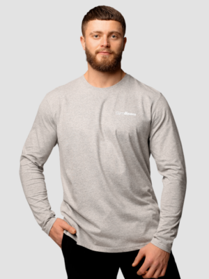 GymBeam Tričko Basic s dlhým rukavom Grey  MM