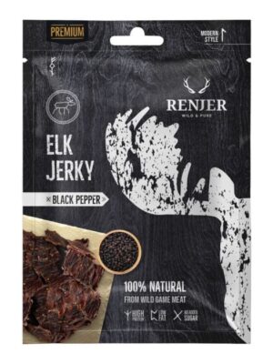 Renjer Sušené losie mäso Elk Jerky 12 x 25 g čierne korenie
