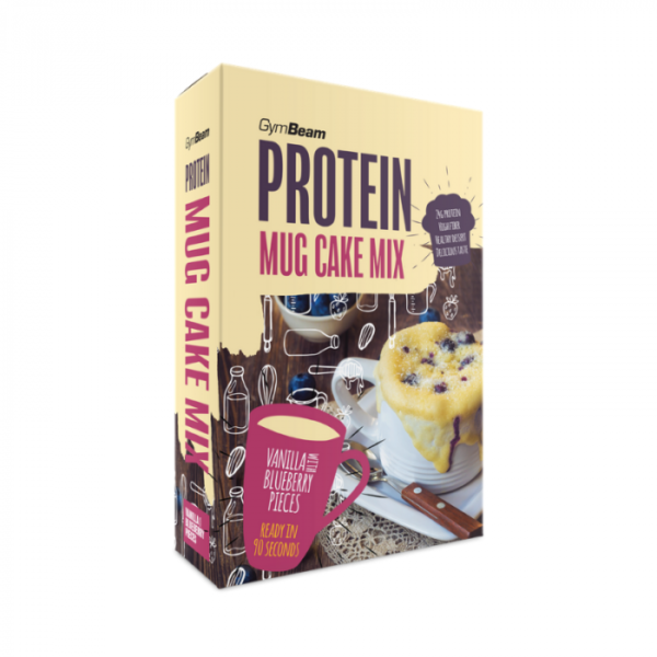 GymBeam Protein Mug Cake Mix 500 g vanilka s kúskami čučoriedok GymBeam Protein Mug Cake Mix 500 g vanilka s kúskami čučoriedok